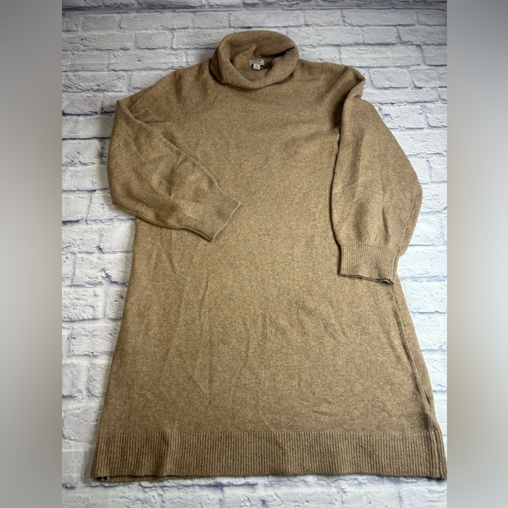 J. Crew Tan Turtleneck Sweater Dress. Size XL. Minimalism. Wear With Boots.